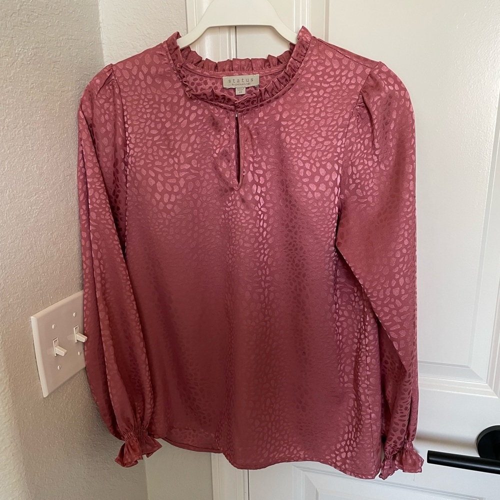 Pink cheetah print blouse. Size XS